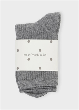 Story rib socks Grey Melange Moshi Moshi 